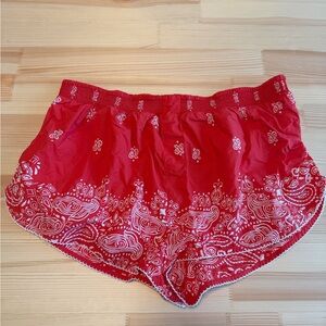 Anthropologie Red Paisley Boxer Shorts